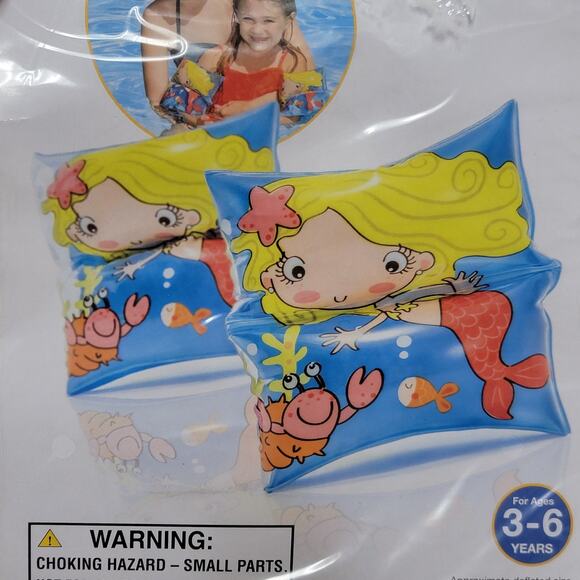 Intex Mermaid Arm Bands Lot of 2 Age 3-6‎ Yrs Swim Training Aid Inflatable Pool - Picture 3 of 4
